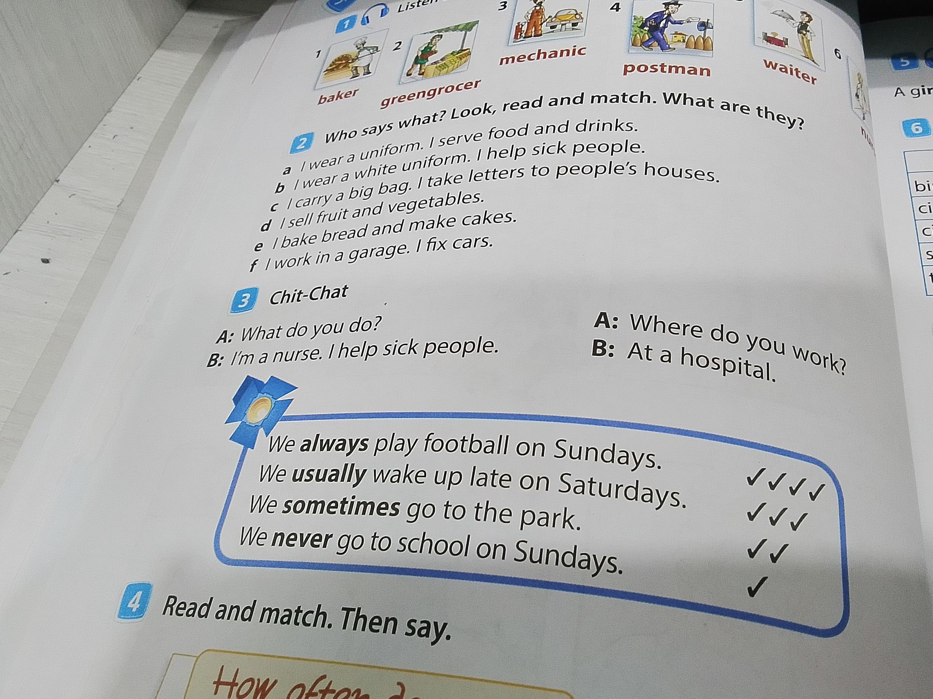 Фото задания: 4. Read and match. Then say.