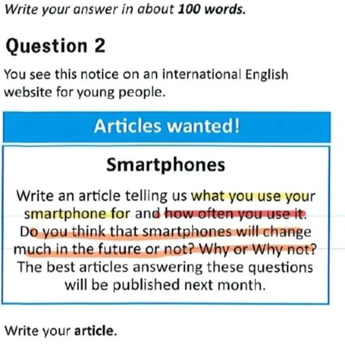 Фото задания: Question 2. You see this notice on an international English website for young people. Write an article telling us what you…