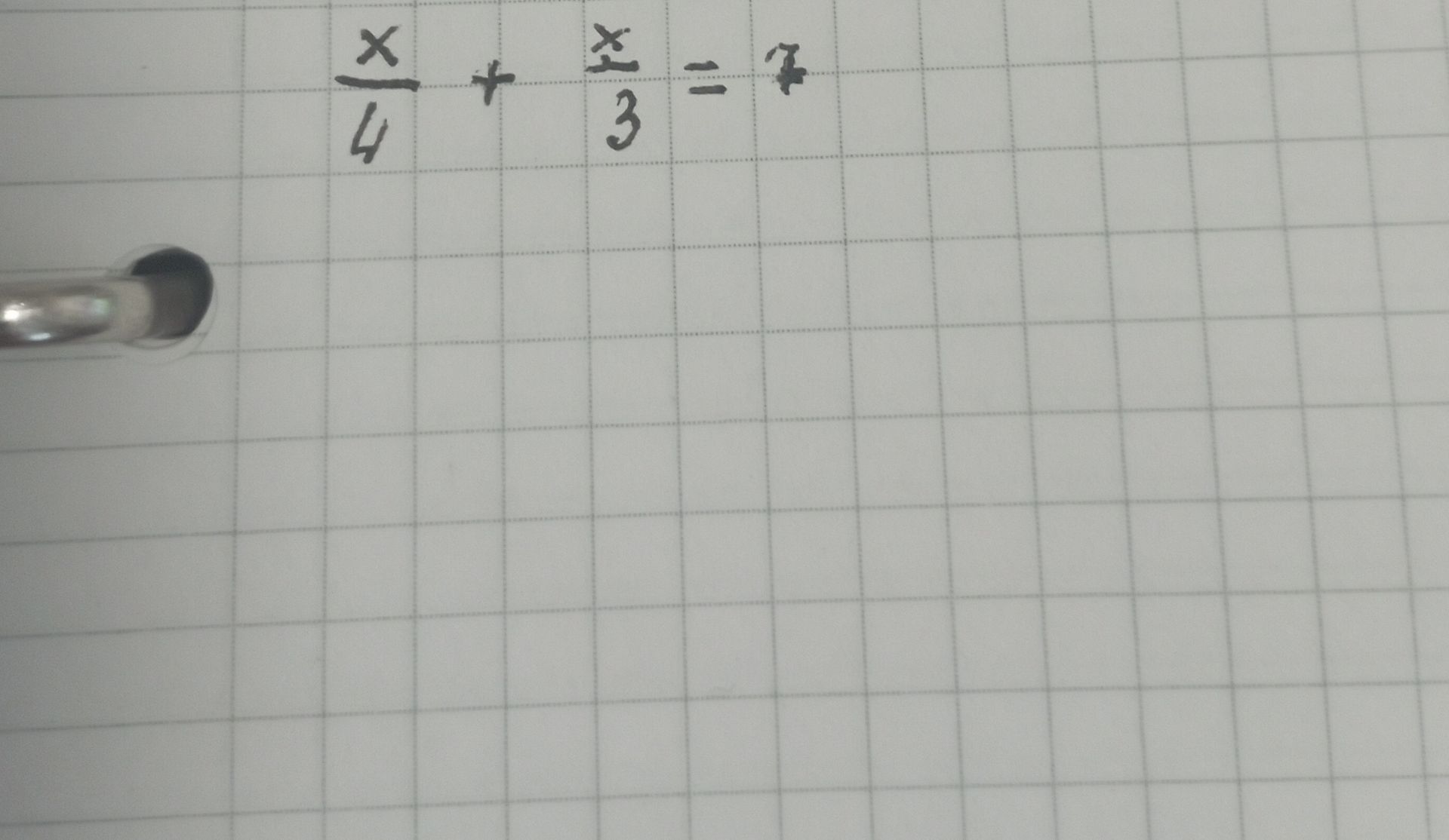 Фото задания: \(\frac{x}{4}+\frac{x}{3}=7\)