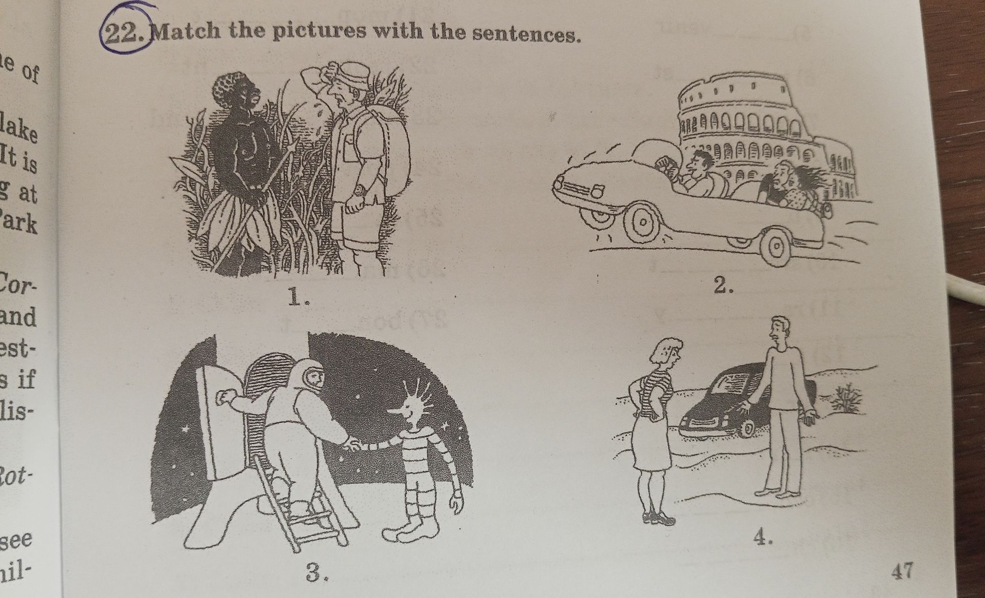 Фото задания: 22. Match the pictures with the sentences.