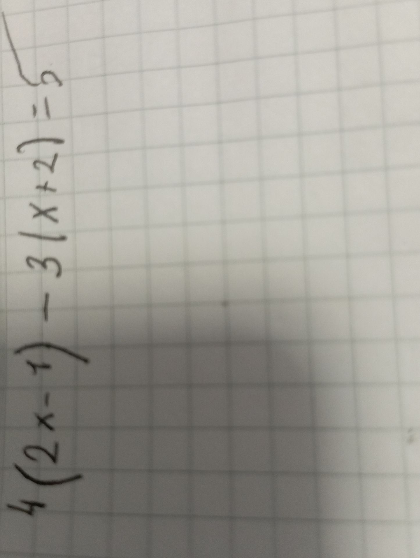 Фото задания: 4(2x−1)−(3x+2)=5
