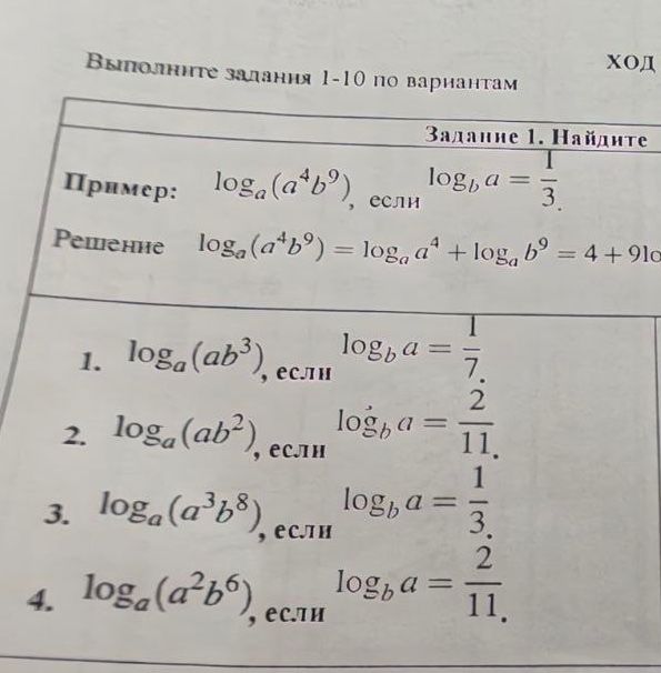Фото задания: 2. Найдите \(\log_a(ab^2)\), если \(\log_b a=\frac{2}{11}\).