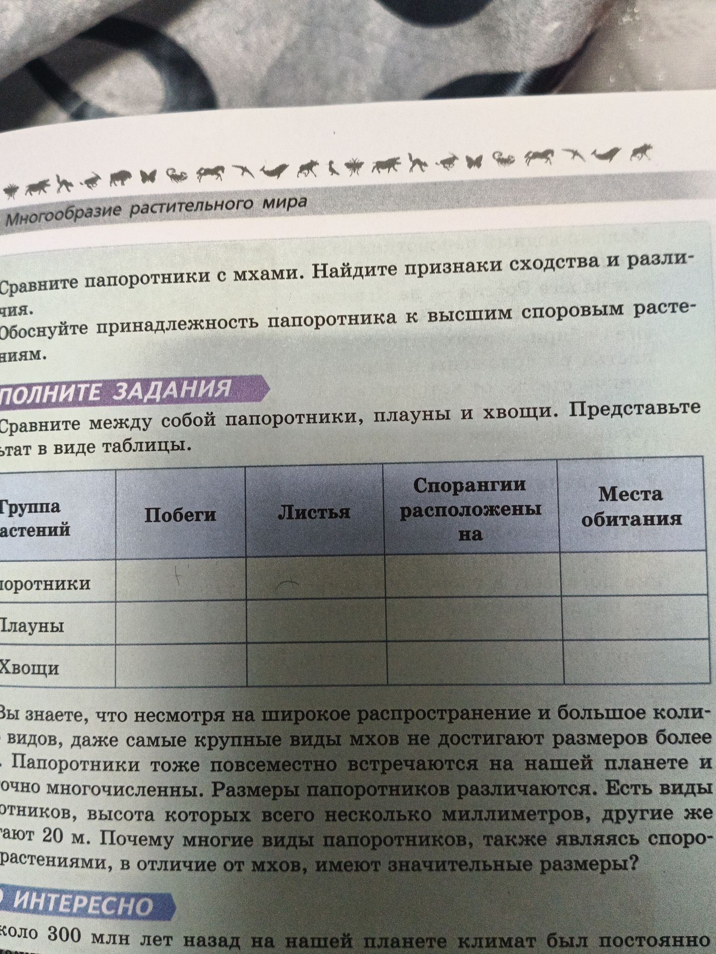 Фото задания: Несмотря на широкое распространение и большое количество видов мхов, даже самые крупные виды мхов не достигают размеров более…