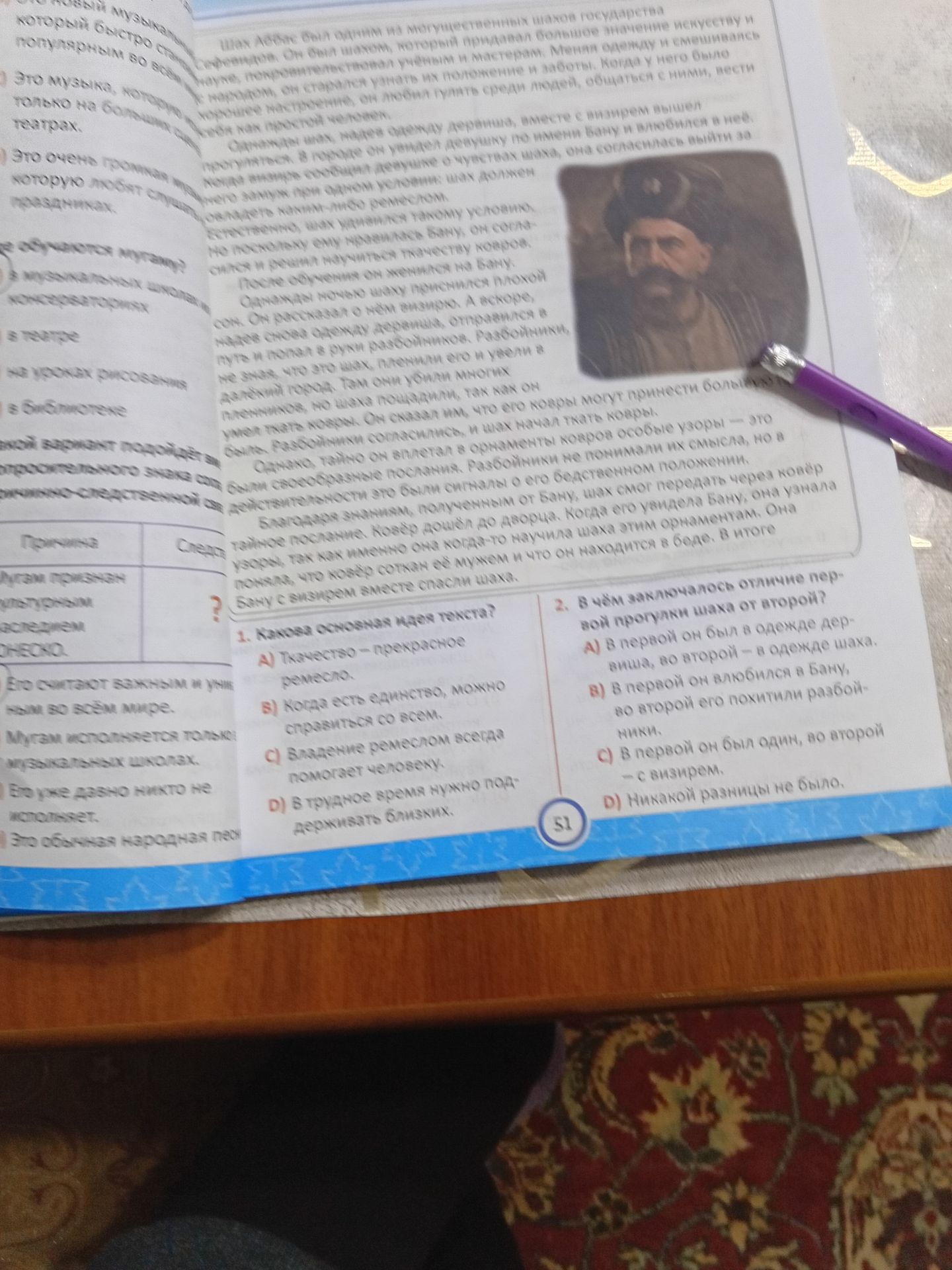 Фото задания: 1. Какова основная идея текста? А) Ткачество — прекрасное ремесло. Б) Когда есть единство, можно справиться со всем. В)…
