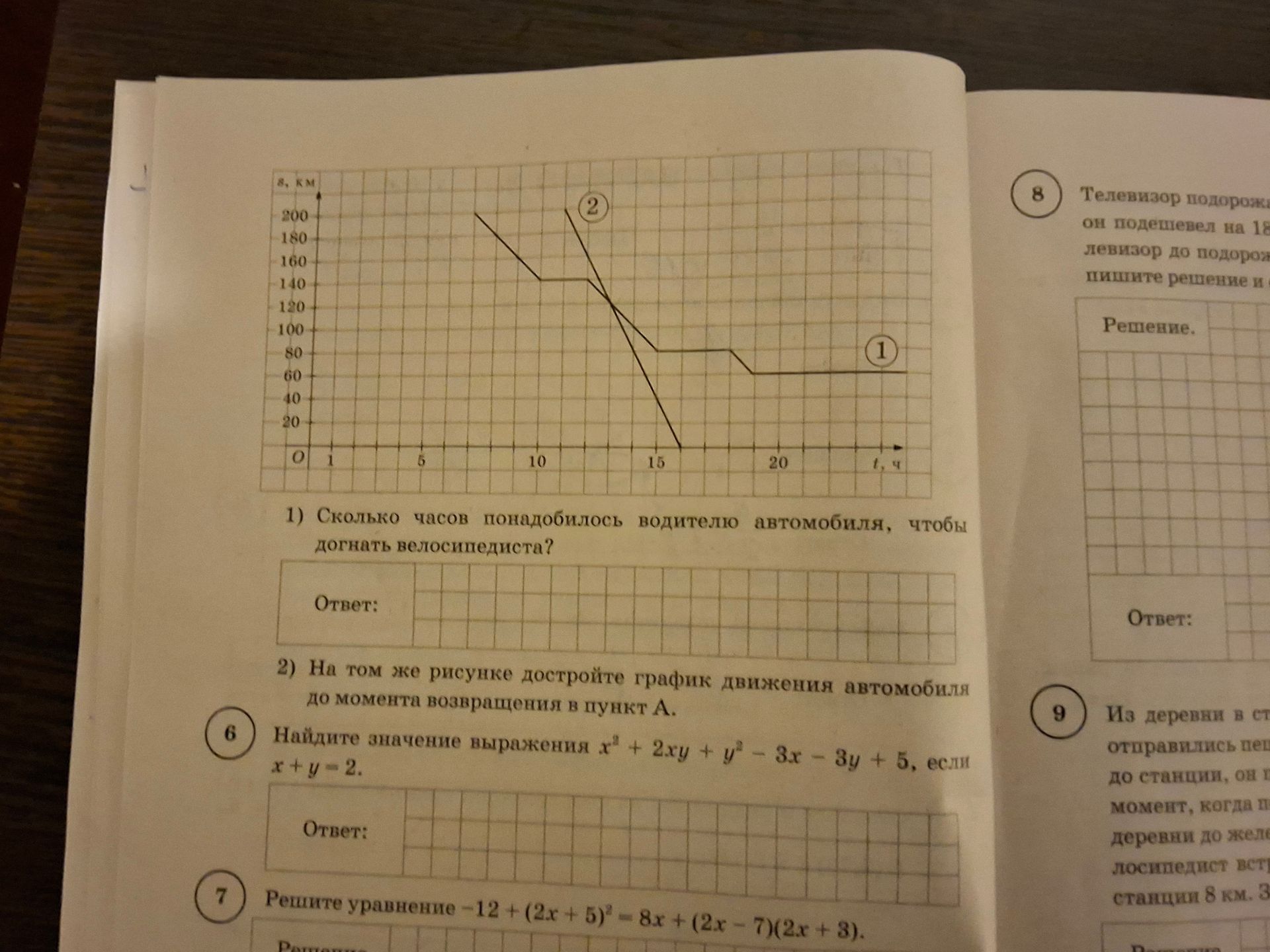 Фото задания: 6) Найдите значение выражения x³ + 2xy + y² − 3x − 3y + 5, если x + y = 2.