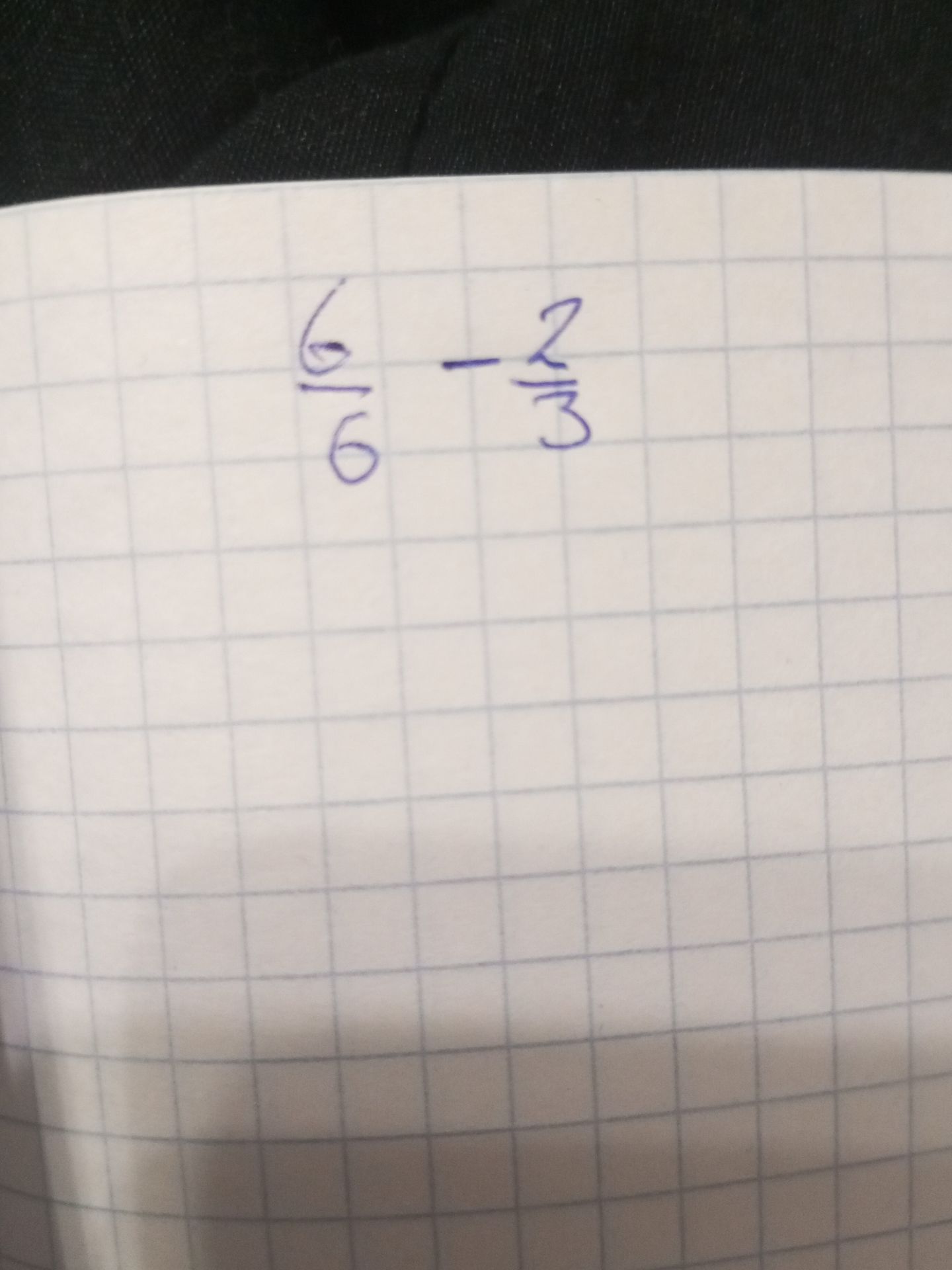 Фото задания: \(\frac{6}{6}-\frac{2}{3}\)