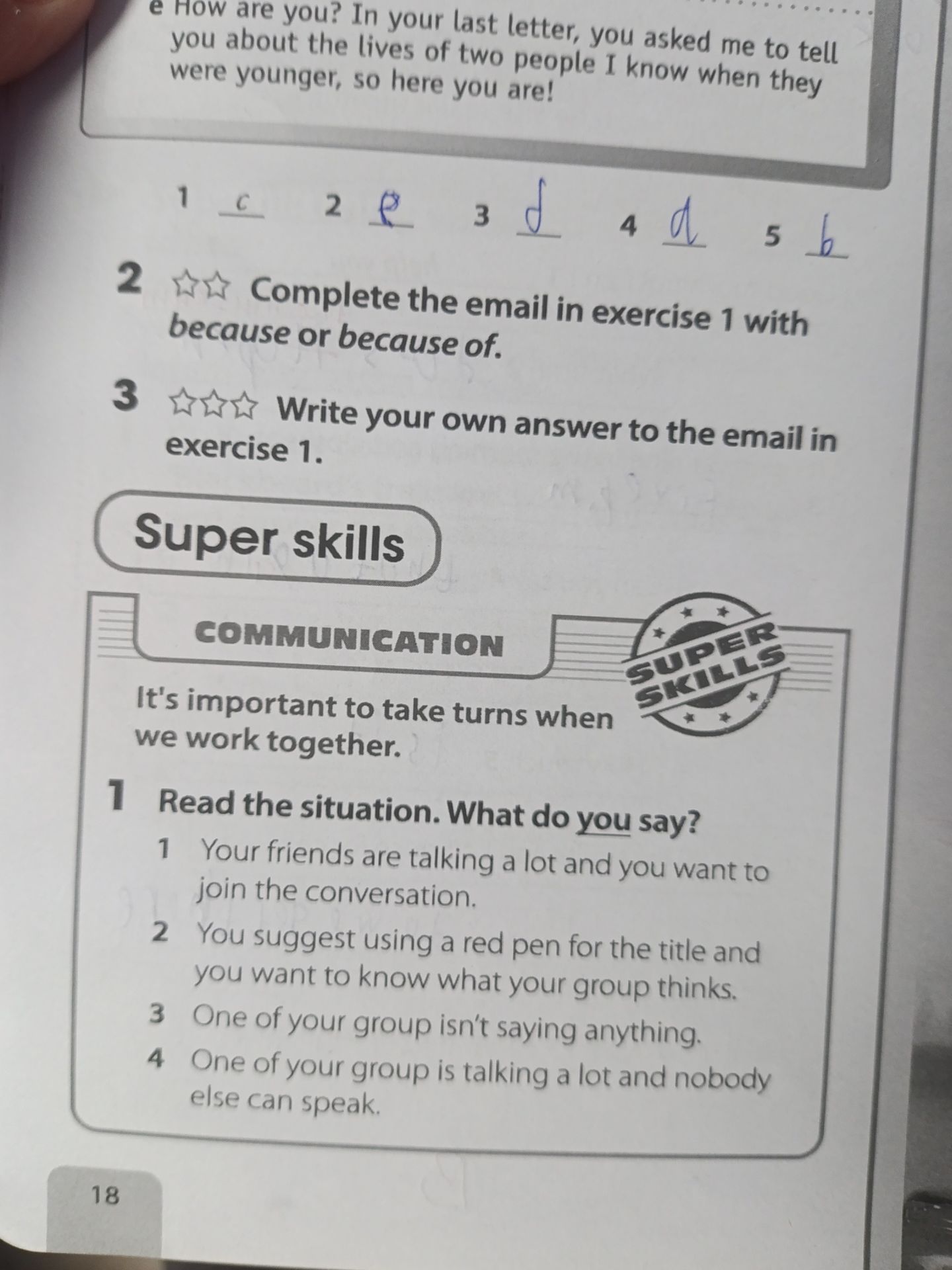 Фото задания: Super skills — Communication. Read the situation. What do you say? 1) Your friends are talking a lot and you want to join the…